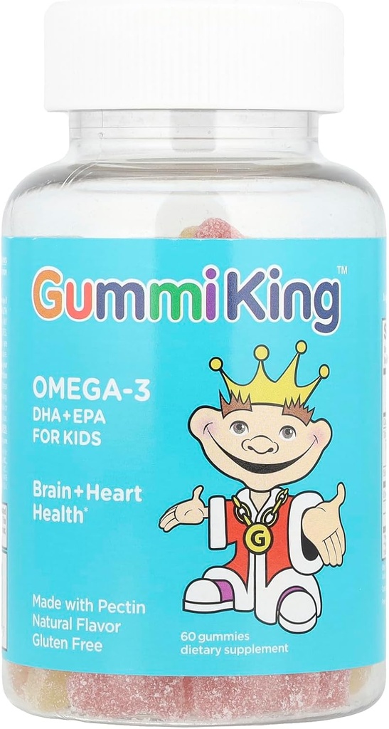 Gummi King DHA Omega-3 Supplément, Citron/Orange/Strawberry, 60 Nombre