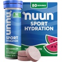 Tablettes électrolytiques Nuun Sport avec magnésium, calcium, potassium, chlorure et sodium, sans gluten et végétalien, pastèque, 8 paquets (80 portions Total)