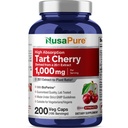 NusaPure Cerise de tart biologique 20:1 Extrait, 1000 mg équivalent à 20 000 mg 200 Caps végétatifs (Vegan, non-OGM) Biopérine