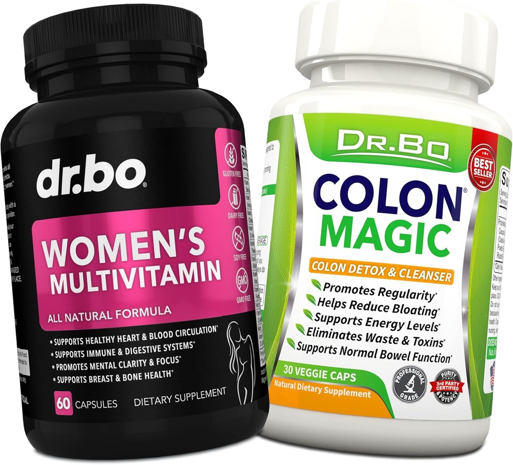 Supplément multivitamines pour femmes - Colon Cleanse Detox Formula for Intestinal Digestive Cleansing - Suppléments vitaminiques pour femmes Magnésium Plus Zinc - Supplément de soulagement de la constipation quotidienne Gut, Belly