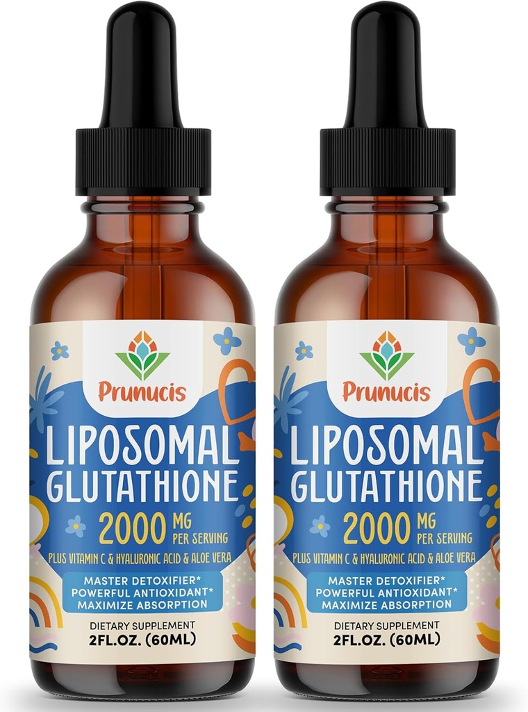 2000MG Liposomal Glutathione Liquid, 98% Absorption, Active Form L-Glutathione Supplement, Vegan Friendly, Powerful Antioxidant Complex for Immune System, Aging Defense, Detox, 4 FL.OZ