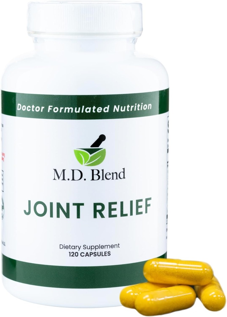 M.D. Relief articulaire - Supplément formulé par des experts - Knee, HIPS, Ankles Movement & Mobility - Daily Wellness Blend - Collagène, Hydrolyzé, Glucosamine, BioPerine, Turmeric - 240 capsules (paquet de 2)