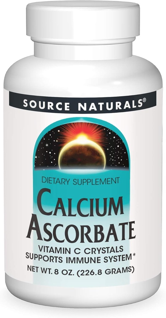 Source Naturals Calcium Ascorbate, Vitamin C Crystals - Supports Immune System - 8 oz