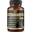 5en1 Capsules Premium Ashwagandha - Ajout de curcuma, Rhodiola Rosea, Ginger, Poivre Noir - 180 capsules pendant 6 mois
