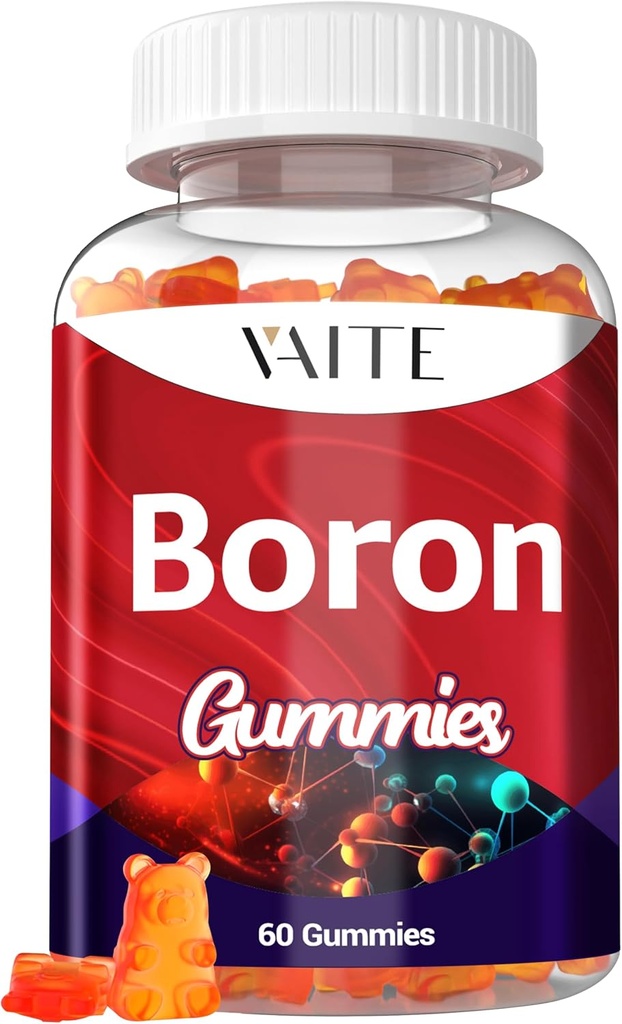 Supplément boron pour les hommes et les femmes – 10mg Gummies – végétalien, non-OGM, sans gluten – soutient la force osseuse, la flexibilité articulaire et le système immunitaire – minéral essentiel pour la densité osseuse – 60 chéwables