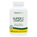 NaturesPlus Complexe Super C - 180 capsules - 1000mg Vitamine C + 500mg Bioflavonoïdes - Vegan, sans gluten - 90 portions