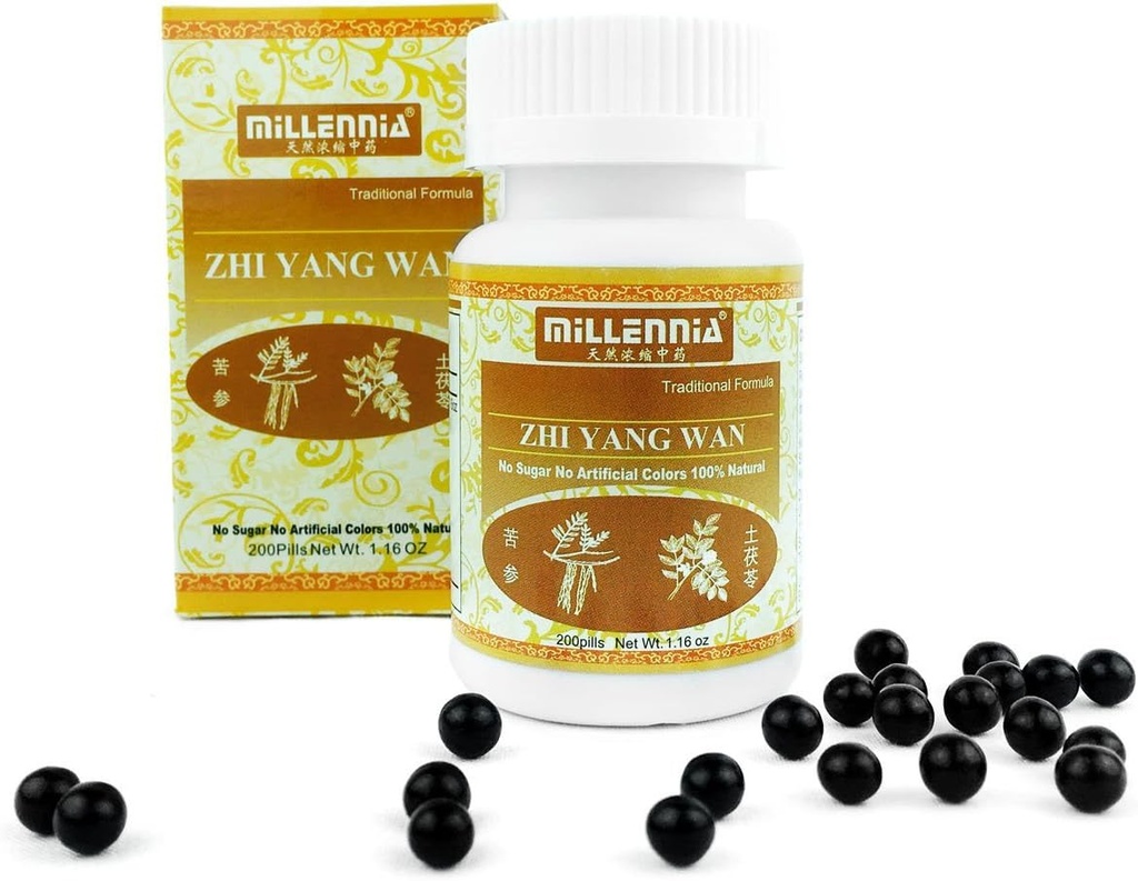 Millennia pilules supplémentaires à base de plantes - Zhi Yang Wan - 12 bouteilles (200 pilules/bouteille)