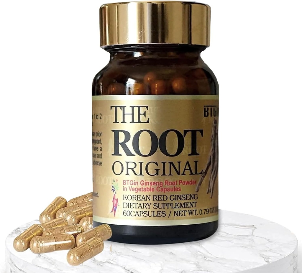 Ginseng Rouge Coréen Capsules, Suppléments d'énergie naturelle La racine originale enrichie avec Ginsenosides Pure Rg3 Supplément Ginseng Premium