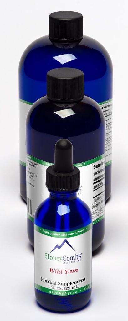 HoneyCombs Wild Yam – Soutient la santé reproductive féminine, le soulagement des SPM et plus – Extrait liquide sans alcool 16 Oz