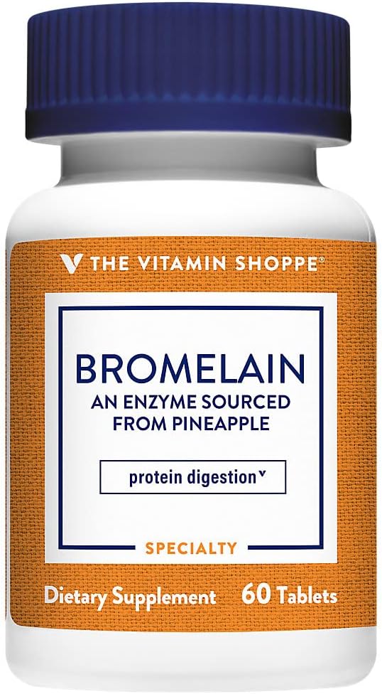 La vitamine Shoppe Bromelain 500MG et 2 000 GDU, soutient la digestion et l'absorption des protéines, Enzyme provenant d'ananas (60 capsules)