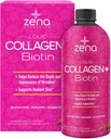 Zena Collagène liquide + Biotine: 2500mg Collagène, 5000mcg Biotine, Verisol Formule: Cheveux, peau, ongles et soutien articulaire