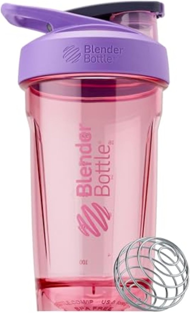 Bouteille de Shaker Sport BlenderBouteille avec Whisk filaire, 24-Ounce, Violet – Secoues de protéines et hydratation pour les athlètes et les passionnés de fitness, mélange facile, durable et léger, luge verrouillable