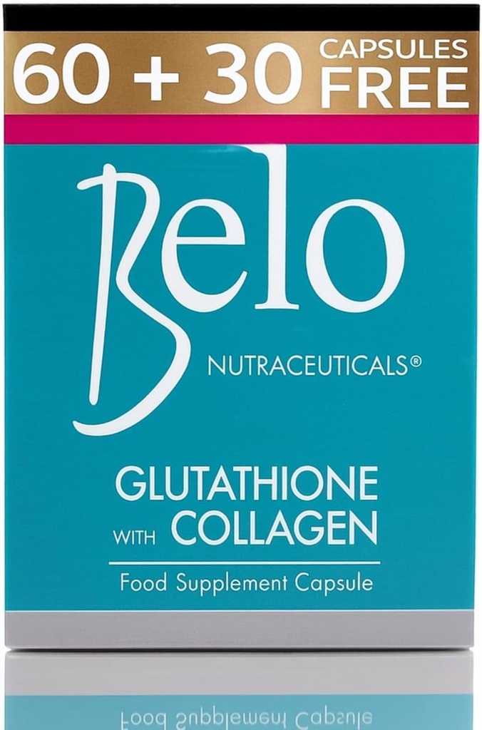 Belo Essentials Glutathion + Collagène Skin Whitening Capsules 60 Capsules Extra Large Taille