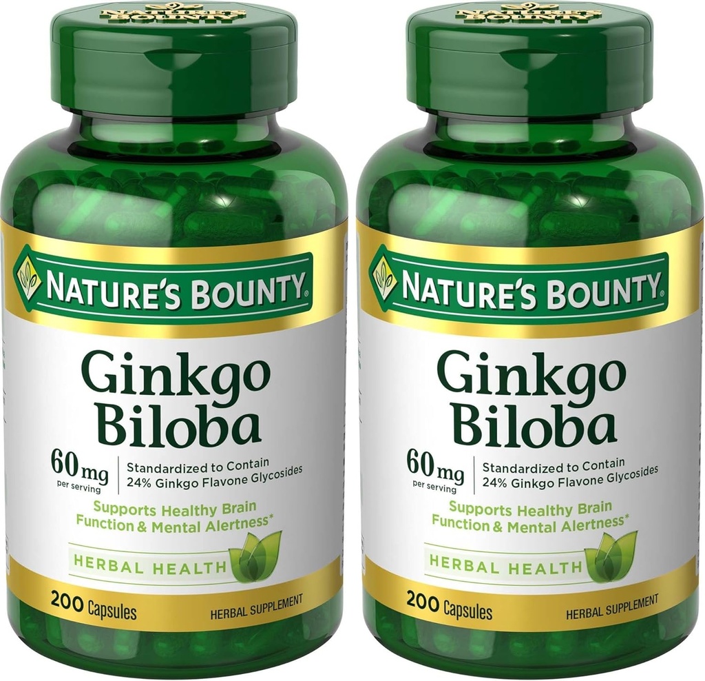 Bounty Ginkgo Biloba de la nature 60 Mg, 200 Capsules (17243) (paquet de 2)