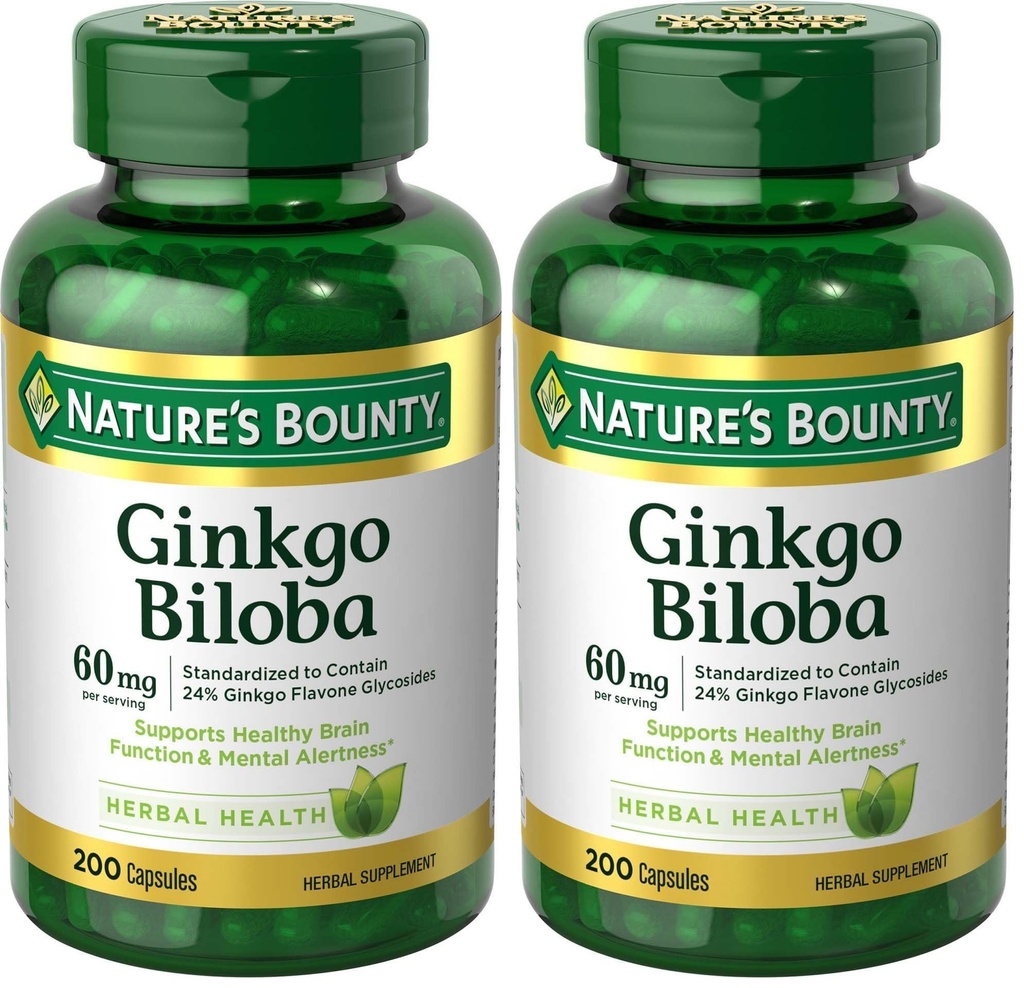 Bounty Ginkgo Biloba de la nature 60 Mg, 200 Capsules (17243) (paquet de 2)