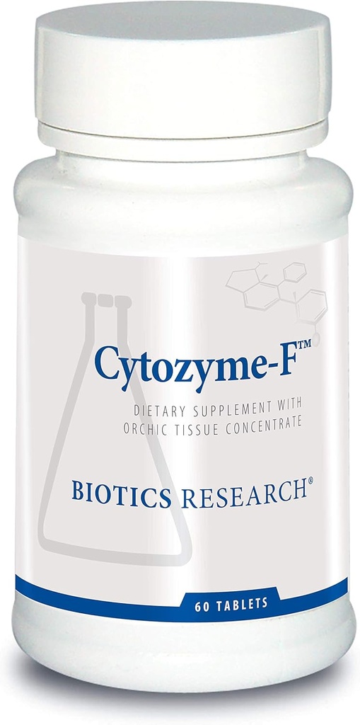 Recherche en biotique Cytozyme F Formule de soutien féminine, soutient la fonction endocrine, la santé glandulaire, la santé des femmes, l'activité antioxydante potent, SOD, Catalase. 60 comprimés