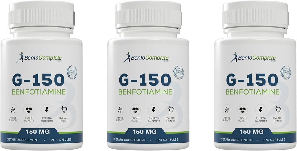 Benfotiamine 150Mg 120 Capsules de gélatine par bouteille - Boîte de 3 bouteilles