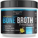 Intentionally Bare Bone Broth Protein Powder Vanilla - Grass Fed Protein Powder with Multi Collagen Peptides Type 1 2 and 3 - Dairy Free Bone Broth Powder for Skin, Gut and Joint - 20 Servings