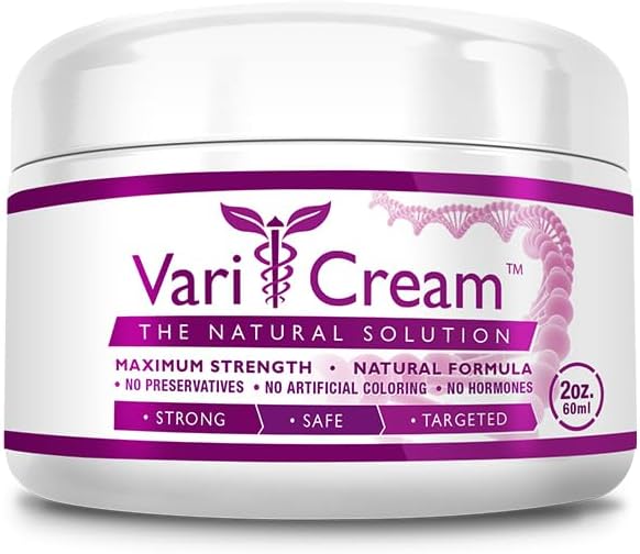 VariCream - Crème de varices et d'épices - Acétate de tocophérol, balai de boucherie, Hazel sorcière - 1 Jar - 2 Oz. - Vegan