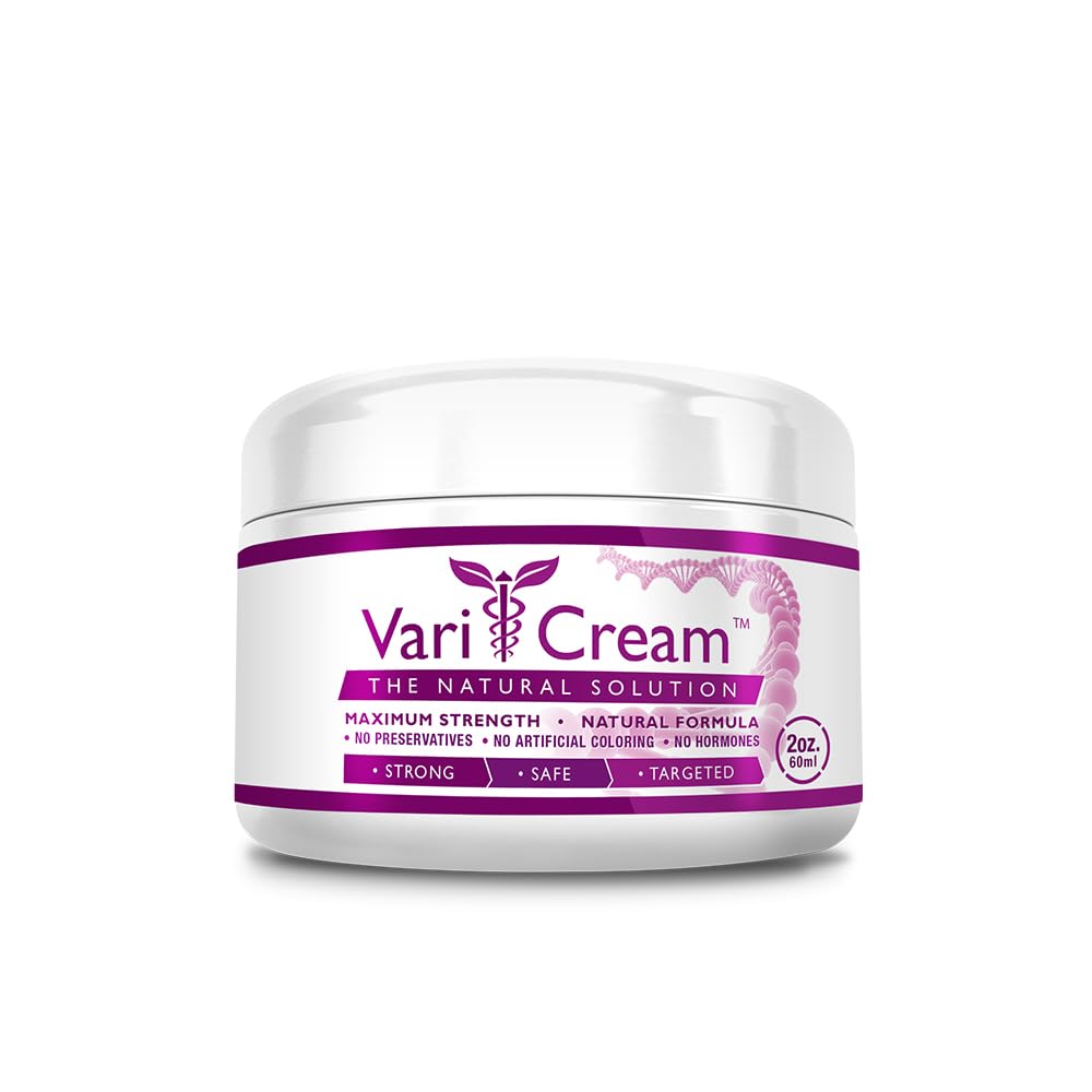 VariCream - Crème de varices et d'épices - Acétate de tocophérol, balai de boucherie, Hazel sorcière - 1 Jar - 2 Oz. - Vegan