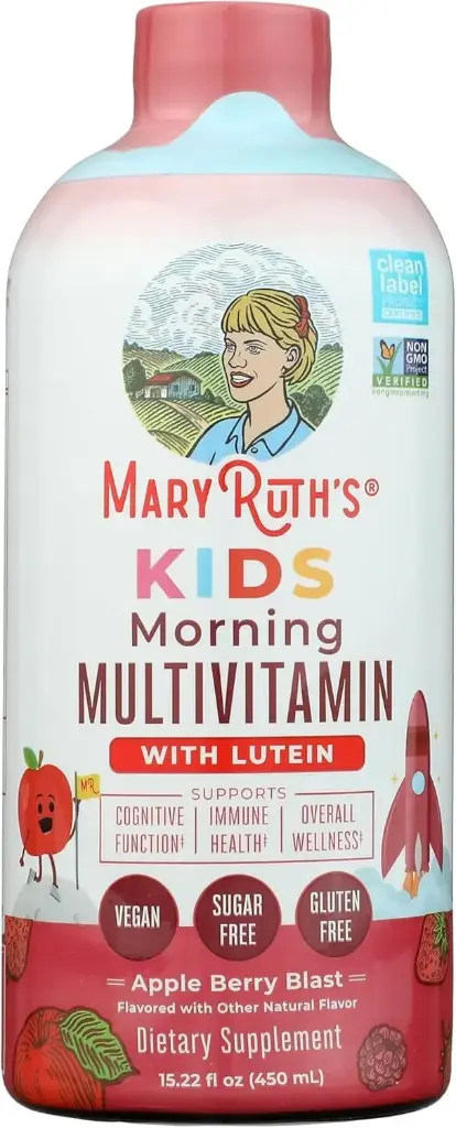 MaryRuth Organics Kids Liquid Morning Multivitamin for Kids | Immune Support Supplement | Vitamin C and D | Essential Nutrients | Vegan | 15.22 fl oz