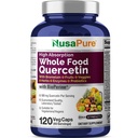 NusaPure Quercetin avec Bromelain 500mg.120 Caps de légumes 43 Fruits Veggie Grain Herbes Enzyme Probiotique Blend.