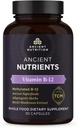 Alimentation ancienne Supplément vitamine B12, soutient le métabolisme de l'énergie et le système nerveux santé, herbes Adaptogènes, Enzyme activé, Paléo & Keto amical, 30 Capsules