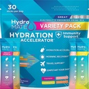 HYDROMAT Électrolyte Powder Pack de variété Hydratation Packets Faible sucre 30 Compte