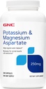 Supplément GNC Potassium et Magnésium Aspartate 250mg, aide à réguler l'équilibre de l'eau, 240 portions