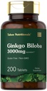 Carlyle Ginkgo Biloba 3000mg , 200 comprimés végétariens , 200 comprimés végétariens , Formule non-OGM, sans gluten , par Tahoe Nutritionals