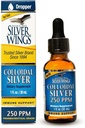 Path naturel Silver Wings Colloïdal Silver Liquid - Supplément de soutien immunitaire amélioré - 250ppm (1250mcg) - 1oz Dropper