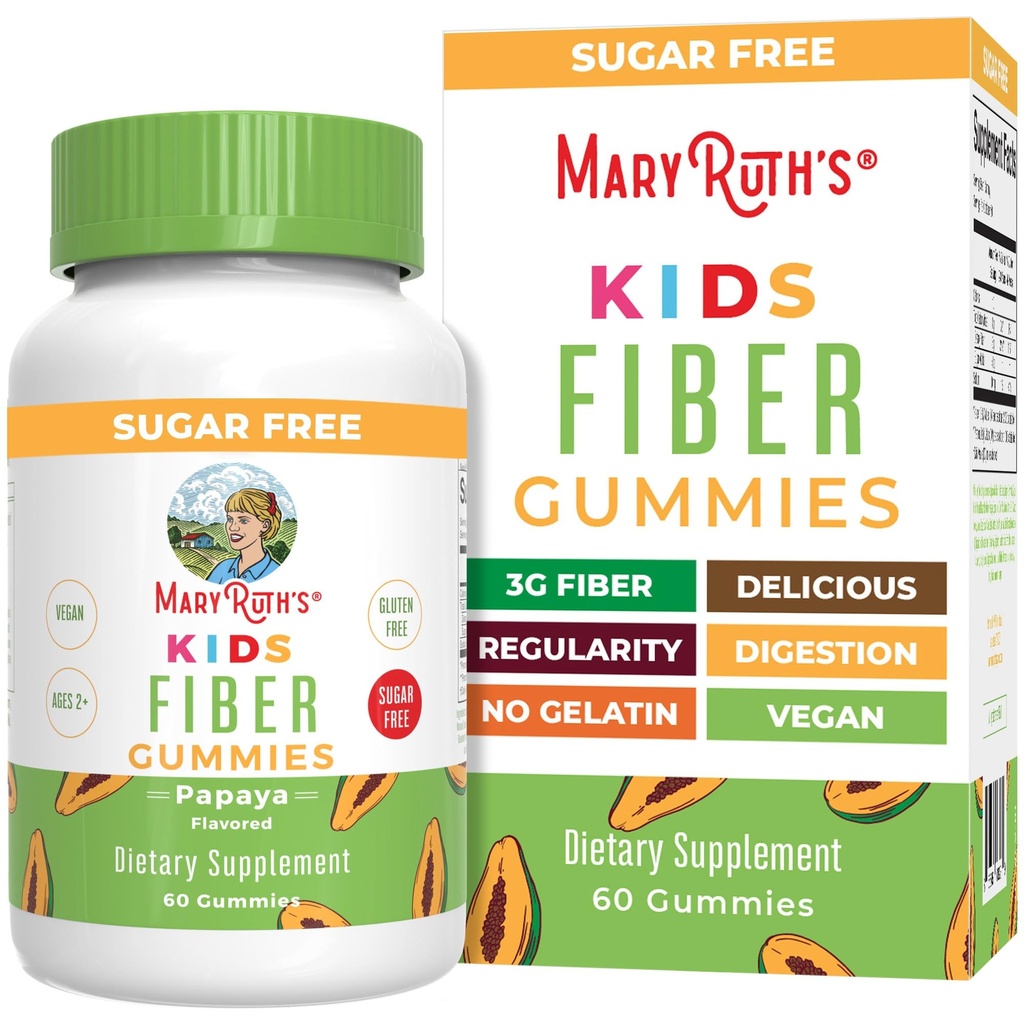 MaryRuth Organics Fibre Gommies pour les enfants. 2 mois d'approvisionnement. Sucre libre. Supplément de fibre soluble.