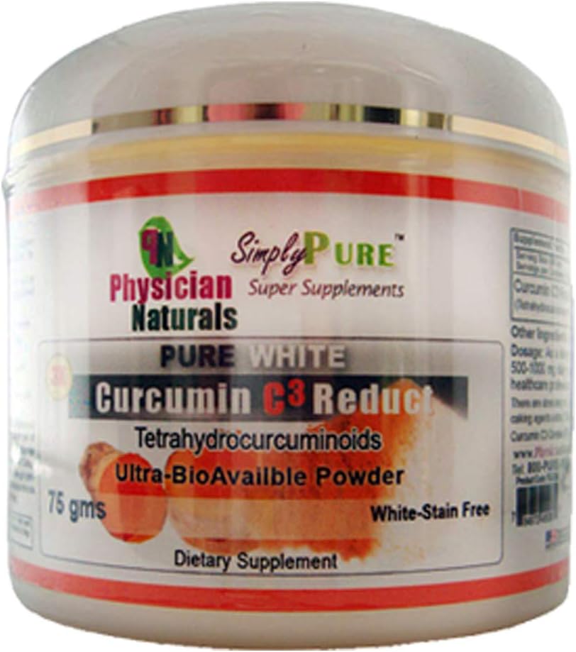 Pure blanc Curcumine C3 Reduct Powder 3X Absorption et 180X Plus concentré que la poudre curcuma 75 GMS