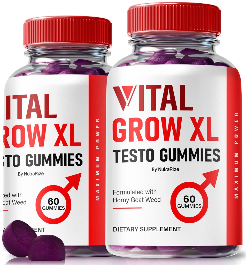 (2 packs) Vital Grow XL, Vital Grow XL Testo Gommies officiels pour les hommes, Boost Stamina et Confiance Gommy pour les hommes, Vital GrowXL Homme soutien Gimitas (120 Gommies)