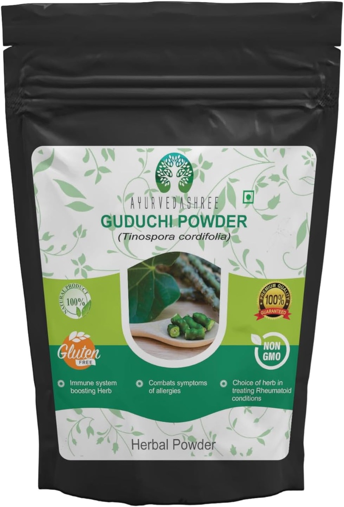 Guduchi Poudre 100 Gm I Geloy Poudre I Ayurvedic Herbal Immmune Support I Supports Système Immune I Tinospora Cordifolia Poudre I Non OGM I Sans gluten I 100% Naturel