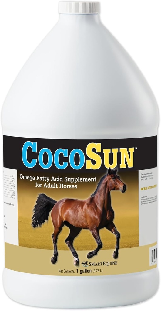CocoSunTM huile Omega Horse Suppléments Omega 3, 6, 9 Suppléments Idéal pour la peau saine et les manteaux brillants