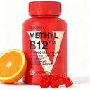 Vitamine végétale D3 & B12 Gommies, supplément de méthyl B12 pour adultes et enfants, enrichi avec la vitamine D 3 pour l'énergie naturelle, l'immune, le métabolisme et le focus, orange, 90 Gommies