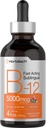 Horbaach B12 Vitamine 5000 mcg Sous-linguistiques : 4 Fl Oz, comme méthylcobalamine et Cyanocobalamine.
