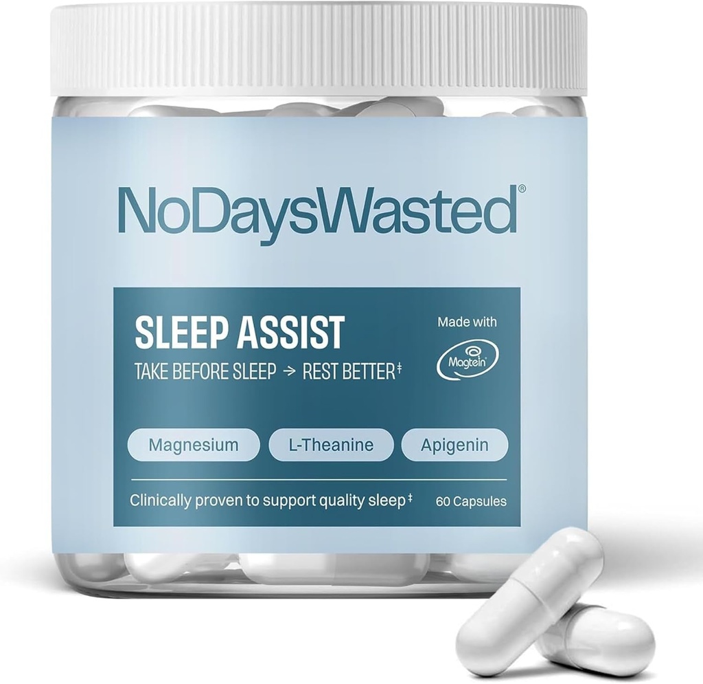 Magnesium Sleep Supplement - Magnesium Threonate, Chelated Magnesium's Bisglycinate, L-Theanine & Apigenin - Sleep Assist - Powerful Blend for Better Sleeping and Restful Nights - 60 Capsules