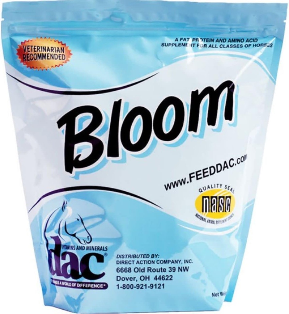 DAC Bloom 5 lb Cheval gain de poids Calorie Hoof Skin Coat Fat Supplément