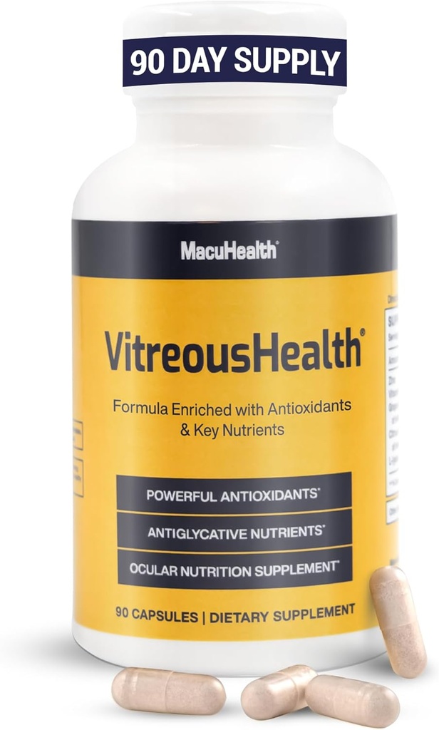 Macuhealth VitreousHealth Supplément oculaire fondé sur des données probantes - 90 capsules