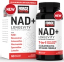 FACTEUR DE FORCE NAD+ (NMN ou nicotinamide Riboside Alternative) avec resvératrol, Astaxanthin, Spermidine et complexe de lutéolin, NAD pour soutenir la santé cellulaire et le vieillissement en santé, 60 capsules