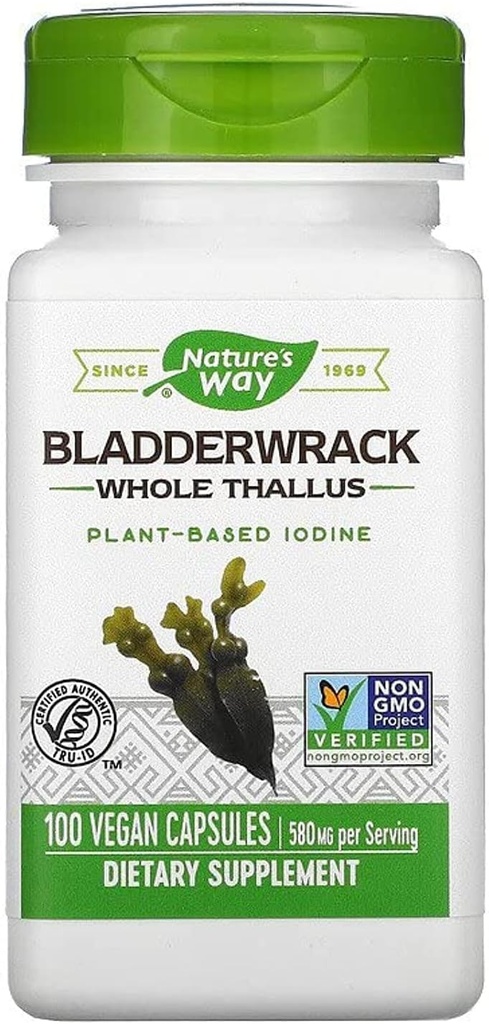 Nature's Way Premium Herbal Bladderwrack Thallus entier 580 mg, 100 Nombre (paquet de 2)
