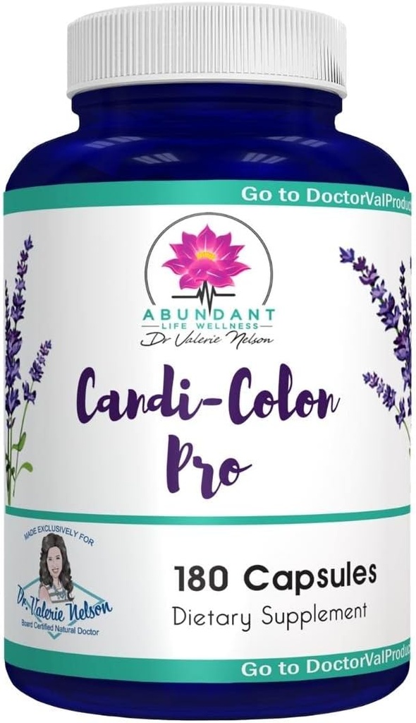 Soutien Candida - Aides Digestion, Problèmes intestinaux - 180 Capsules - par Dr Valerie Nelson