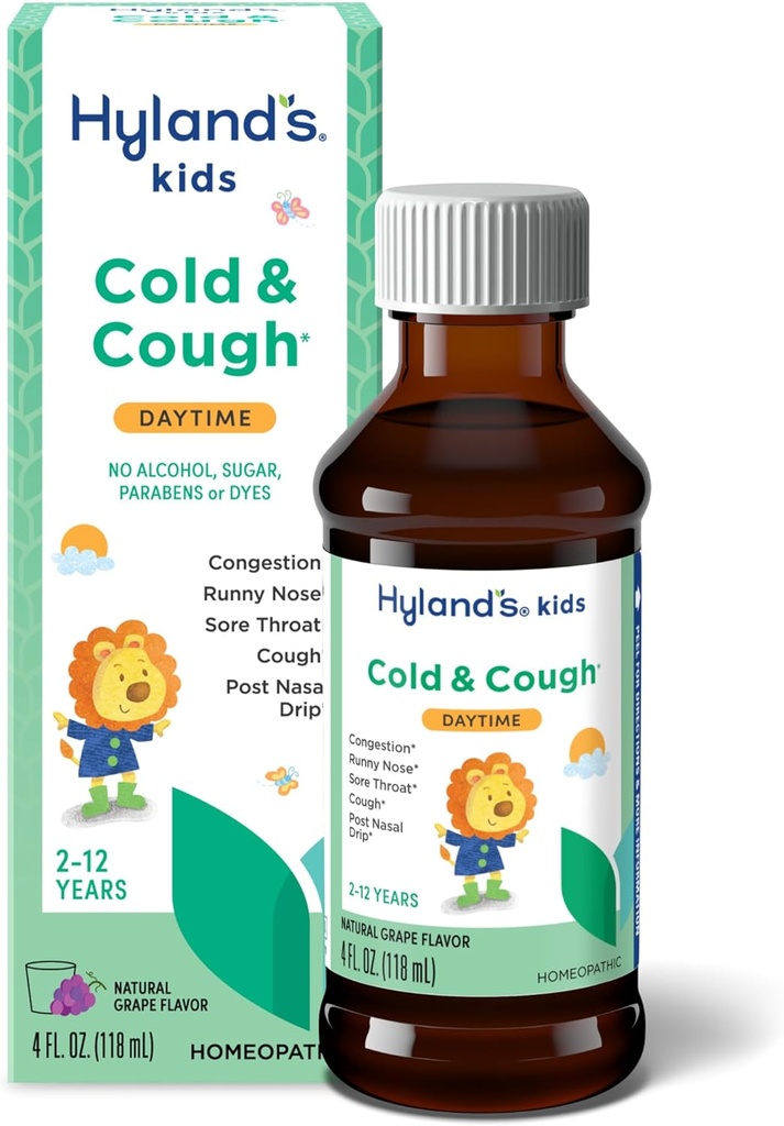 Hyland's Kids Cold and Cough, médecine pour les enfants de 2 ans et plus, traitement naturel contre les symptômes du rhume, 4 Fl Oz