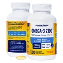Oceanblue Professional 2100mg.com Triple Strength Omega 3 Supplément huile de poisson sans Burp.com Haute puissance EPA DHA.