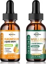 Supplément de magnésium liquide et gouttes de Mullein pour poumons