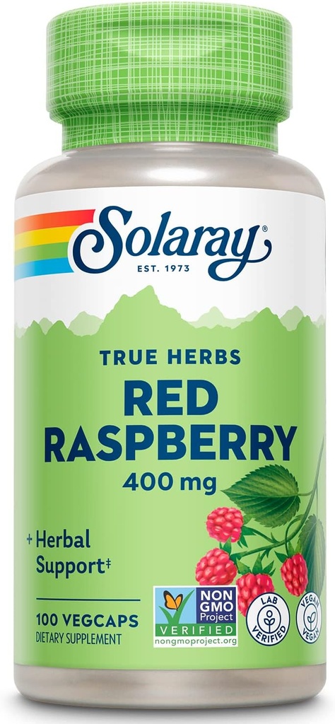 SOLARAY Feuilles de framboises rouges Capsules, 400 mg