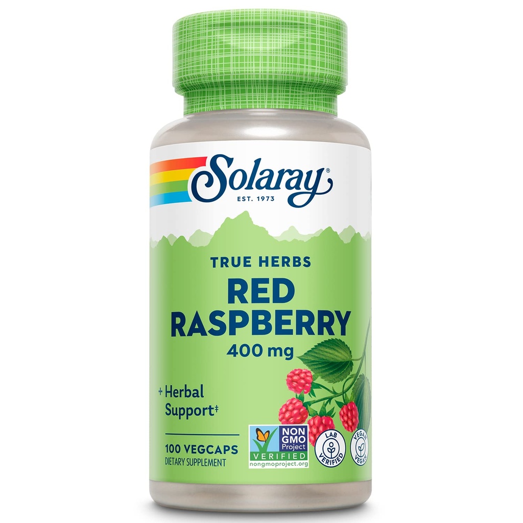 SOLARAY Feuilles de framboises rouges Capsules, 400 mg