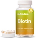 Biotine 10000mcg Capsules avec Calcium pour la peau et les ongles des cheveux - Produit naturellement Biotine Supplément pour la croissance et l'épaisseur des cheveux 10 000mcg Capsules végétaliennes – Formulé aux États-Unis 60 Compte